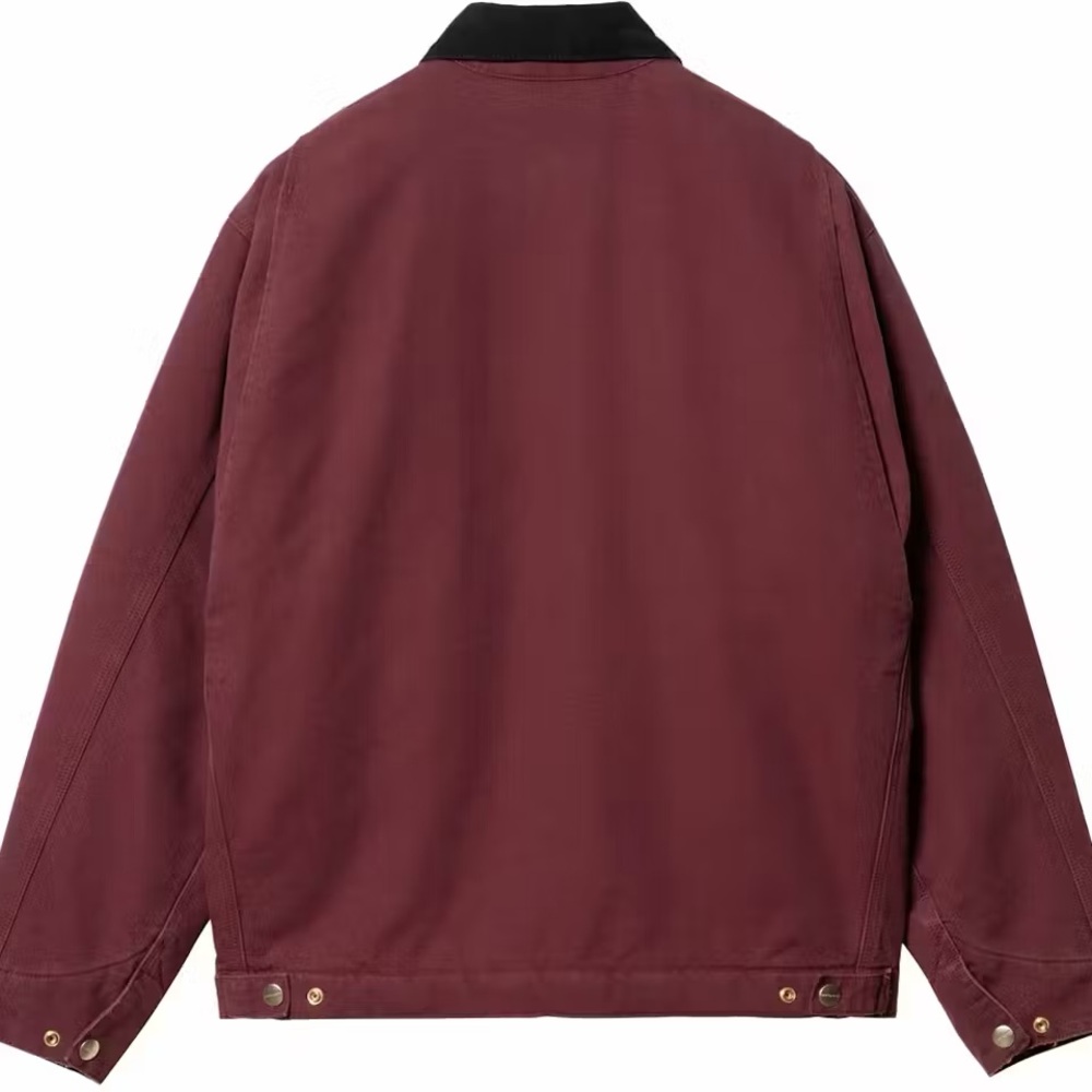 Carhartt WIP OG Detroit Aged Canvas Jacket Malbec Black New - Picture 3 of 7
